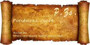 Porubszki Zsolt névjegykártya